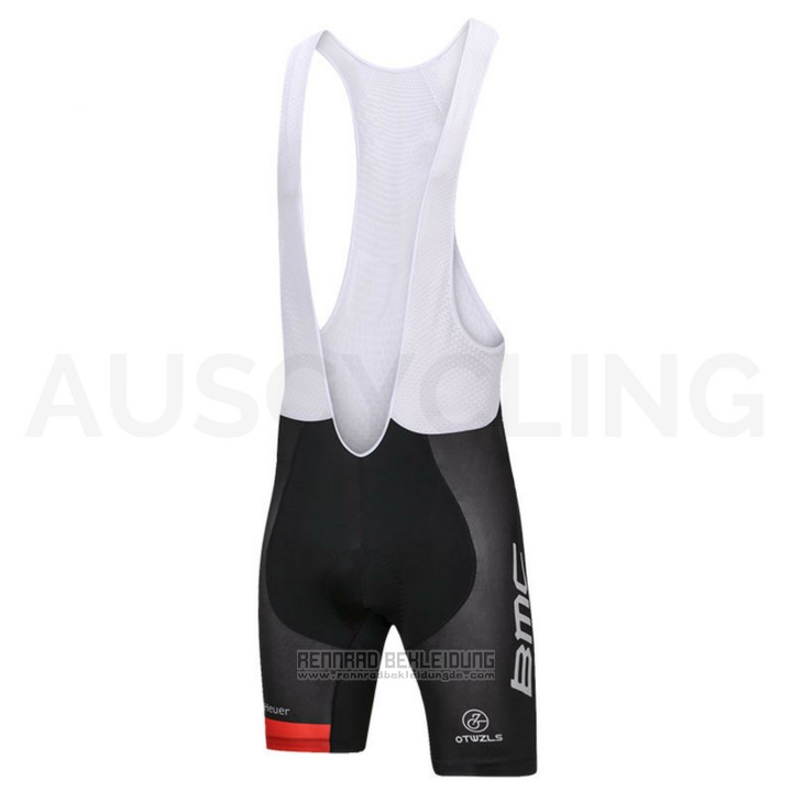 2018 Fahrradbekleidung BMC Shwarz und Rot Trikot Kurzarm und Tragerhose